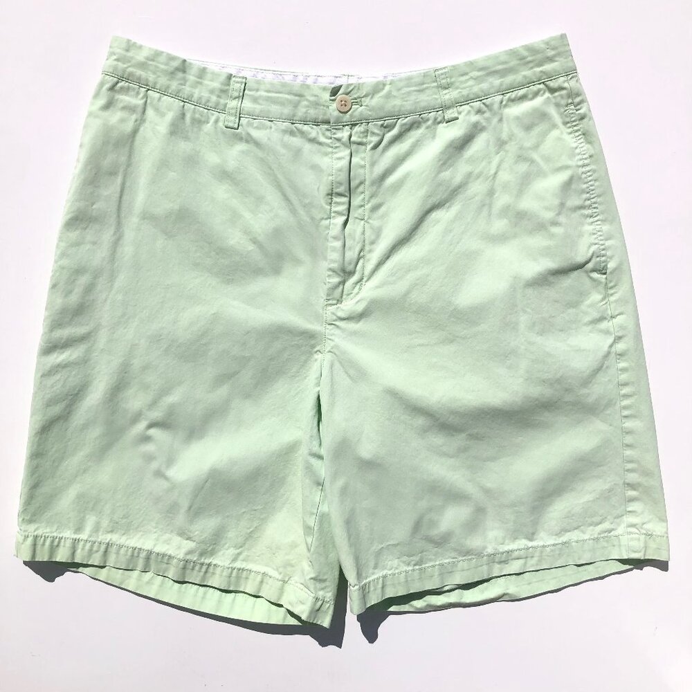 Vineyard Vines Links Shorts Men Size 36 Green Flat Front Cotton Chino Preppy